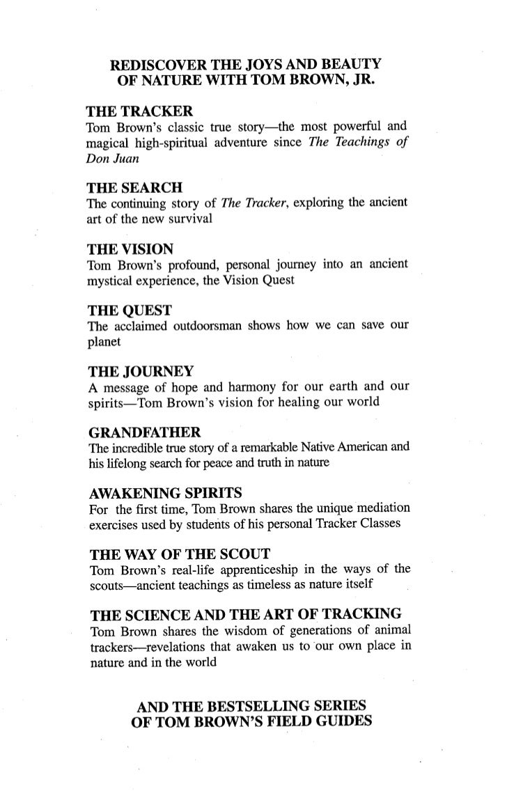 Tom Browns Science and Art of Tracking
